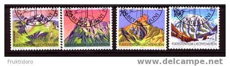 Liechtenstein Mi 993-996 Berge / Mountains - 1990 - Usati