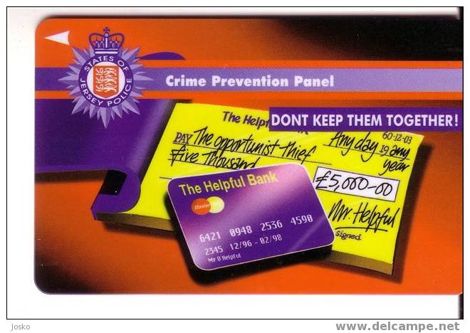 POLICE - Crime Prevention Panel ( Jersey Islands ) Gendarmerie Gendarmeria Policia Polizei Polizia Politie - [ 7] Jersey Y Guernsey