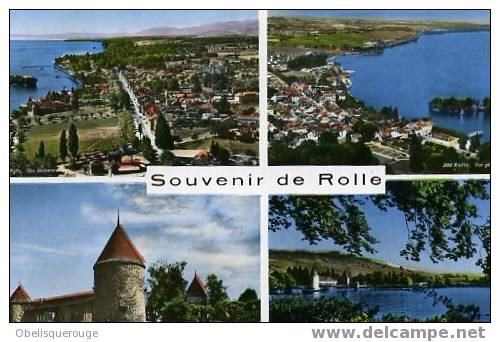 Souvenir De ROLLE  4vues En Une Carte N°8836 DENTELEE ANNEES 50/60 - Rolle