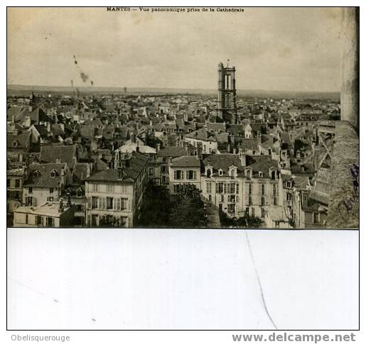 78 MANTES VUE PANORAMIQUE PRISE DE LA CATHEDRALE 1905 - Mantes La Ville