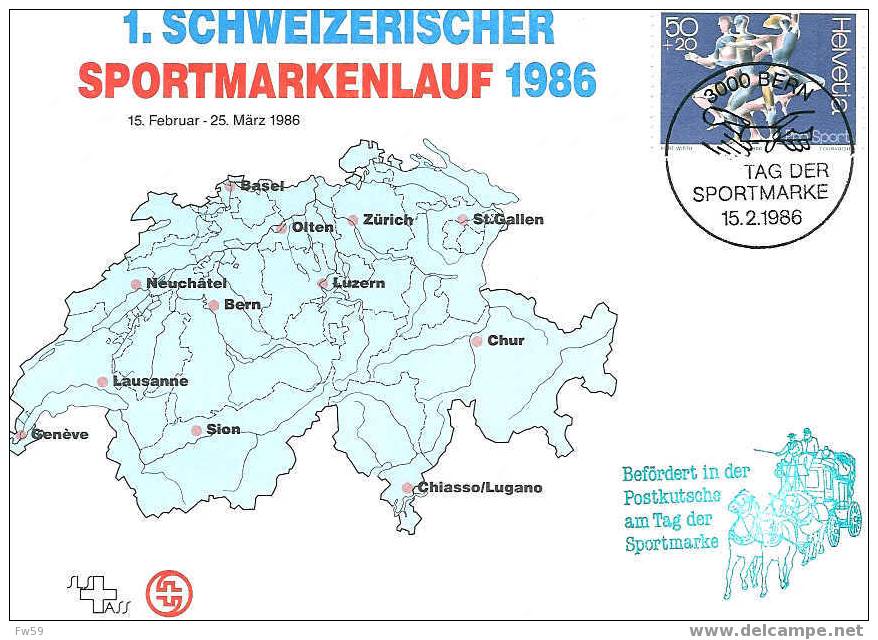 DILIGENCES OBLITERATION TEMPORAIRE SUISSE 1986 - Postkoetsen