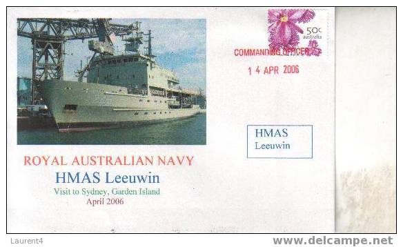 1 X HMAS Leeuwin Cover + 2 Free Warship Postcard - Navire De La Marine Australienne - Autres (Mer)