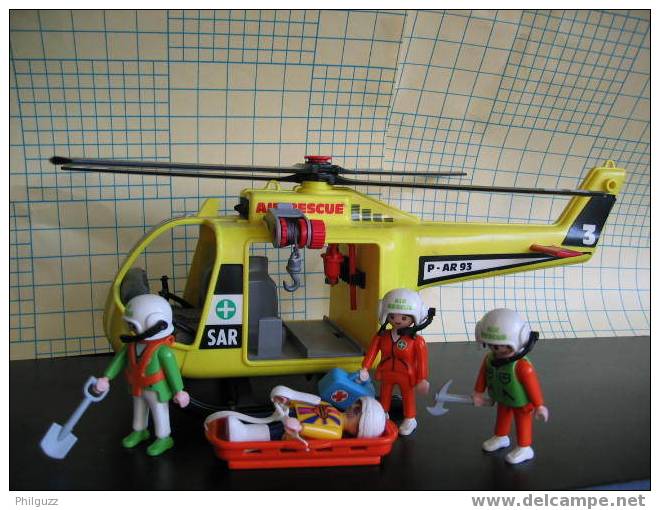 PLAYMOBIL EQUIVALENCE BOITE 3845 HELICOPTERE DE SECOURS 1996 A 2002 - Playmobil