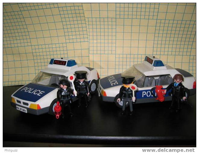 PLAYMOBIL EQUIVALENCE 2 BOITES EXPORT 3904 VOITURES DE POLICE 1997 ET 2003 - Playmobil