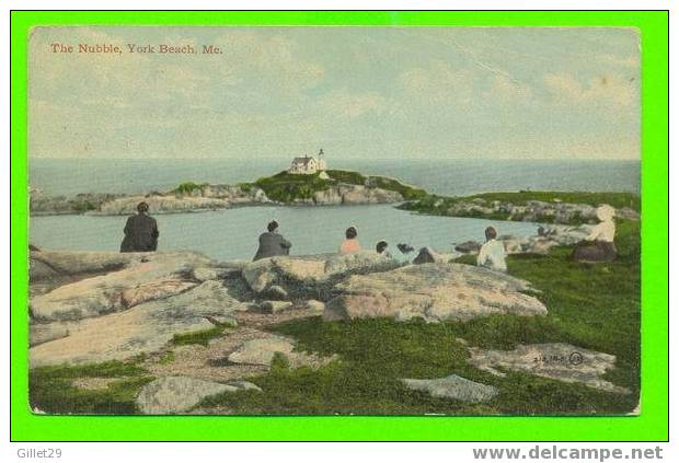 YORK BEACH, ME - THE NUBBLE - ANIMATED - CARD TRAVEL - JV - LEIGHTON & VALENTINE CO - - Other & Unclassified