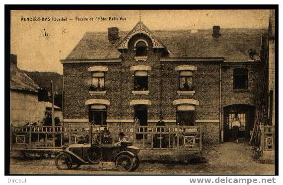 1987 - Rendeux-Bas(Ourthe)  Façade De L'Hôtel Belle-vue   " Voiture " - Rendeux