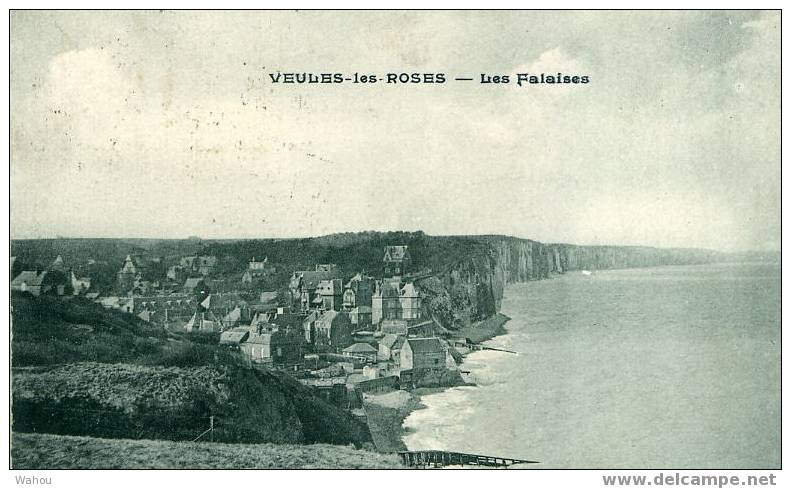 VEULES-les-ROSES   -   Les Falaises    (carte Ayant Voyagé En 1927) - Veules Les Roses