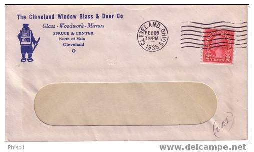 Lot 299: Enveloppe Illustrée The Cleveland Window Glass & Door Co, Verrerie Miroiterie - Verres & Vitraux