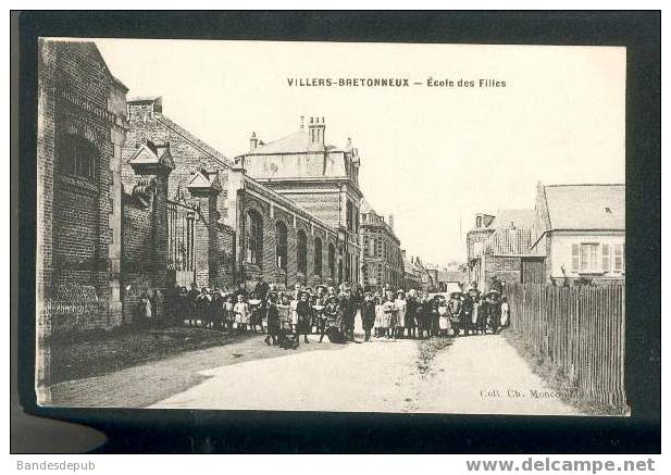 Villers Bretonneux - Ecole Des Filles (belle Animation, Coll. Ch. Moncomble) - Villers Bretonneux