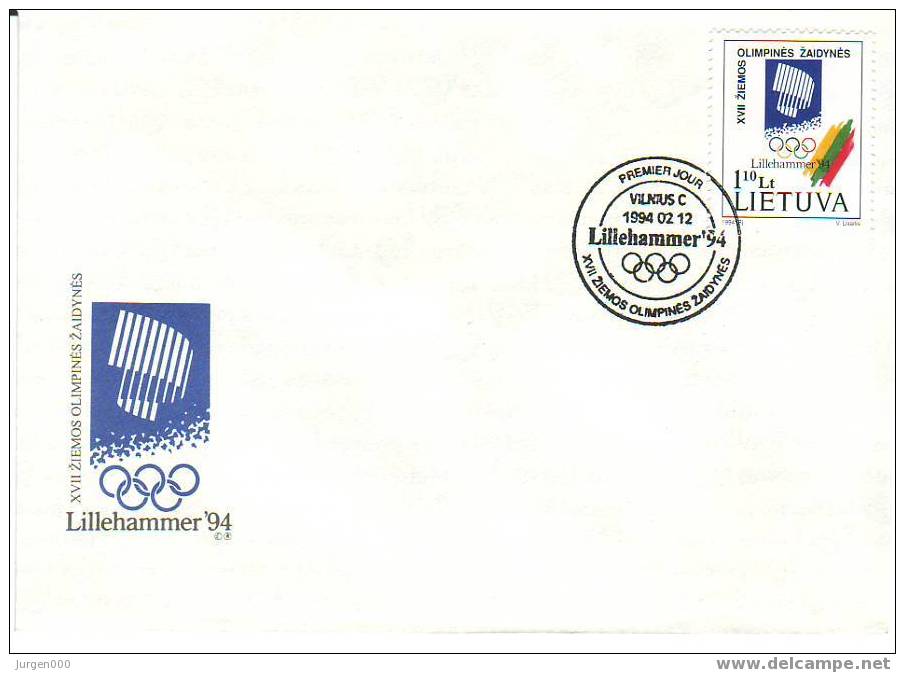 Litouwen FDC (1995) - Winter 1994: Lillehammer