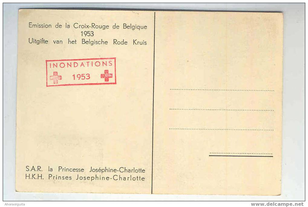 CARTE MAXIMUM 1953 CROIX ROUGE Princesse Joséphine Charlotte 80c Et 1F20  --  3/958 - 1934-1951