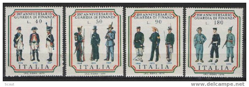 ITALIA - ITALIE - ITALY - 1974 - 200e ANN. DE LA GUARDIA DI FINANZA YT 1184/1187 ** - Police - Gendarmerie