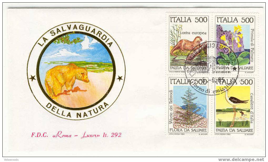 Italia - Busta FDC Dedicata Alla Salvaguardia Della Natura (fauna E Flora In Pericolo) - Nature