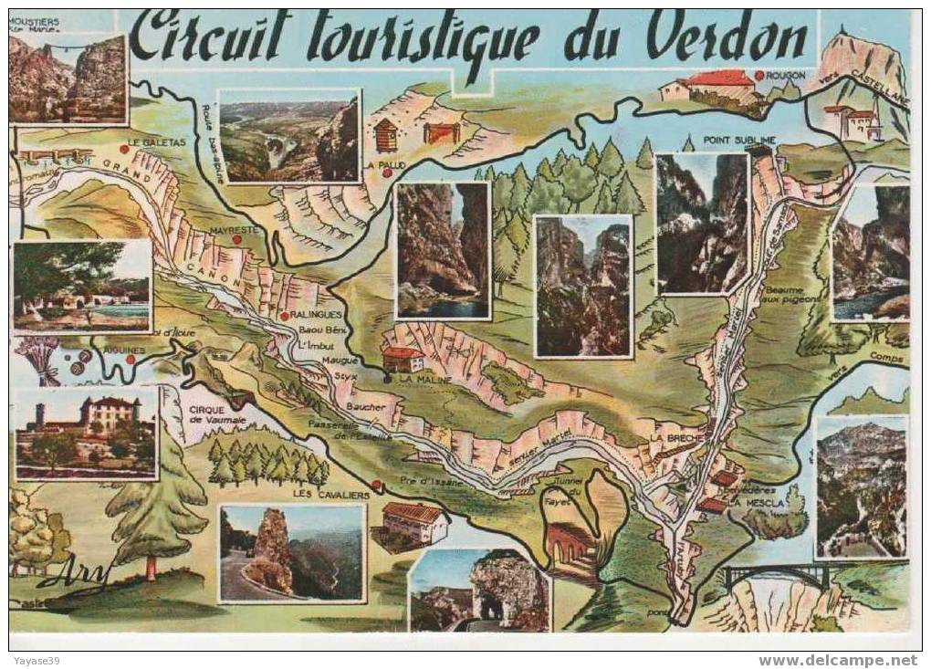 04 CIRCUIT TOURISTIQUE DES GORGES DU VERDON N°802 1977 - Andere & Zonder Classificatie