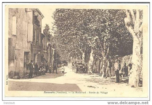 84 // ANSOUIS / Le Boulevard Entrée Du Village / Ed Sarlin / Animée - Ansouis