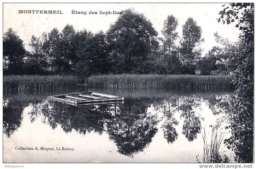 Cpa Montfermeil (93, Seine St Denis) Etang Des Sept-Iles. Coll Moquet, Le Raincy. 1908 - Montfermeil