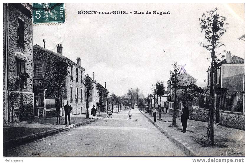 Cpa Rosny Sous Bois (93, Seine St Denis) Rue De Nogent, Animée, 1910. Ed Tremeau à Rosny - Rosny Sous Bois