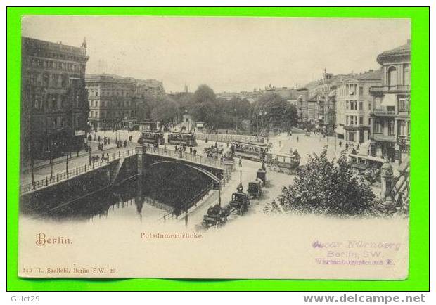 TIERGARTEN, BERLIN - POTSDAMERBRUCKE - ANIMATED - CARD TRAVEL IN 1902 - L.SAALFELD - - Tiergarten