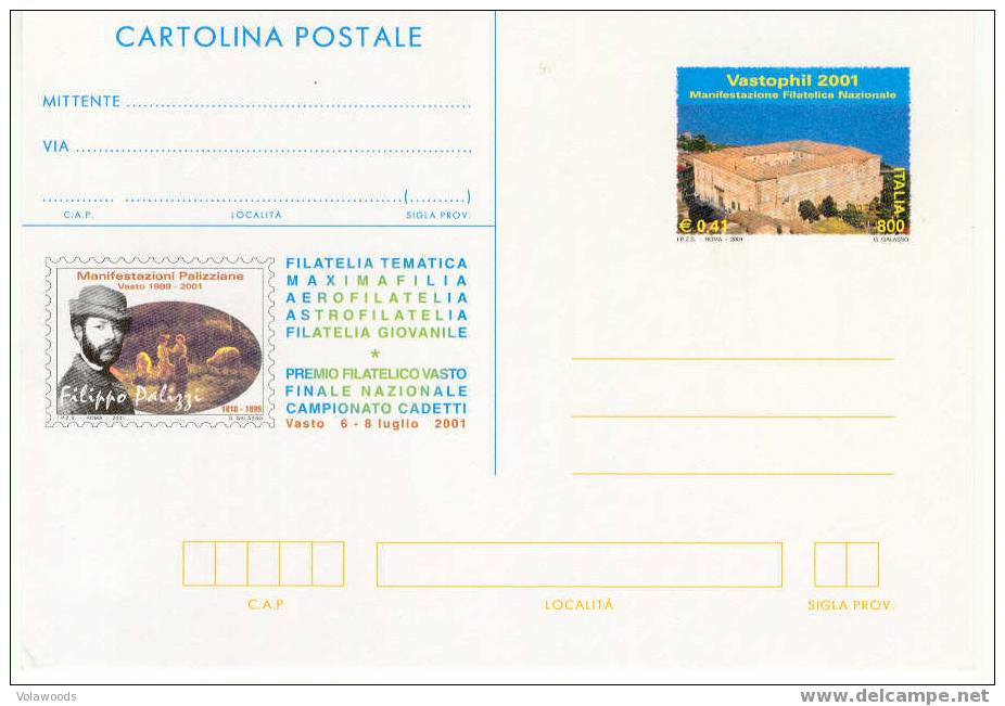 Italia - Cartolina Postale Nuova: Vastophil 2001 - Manifestazione Filatelica Nazionale - Entero Postal