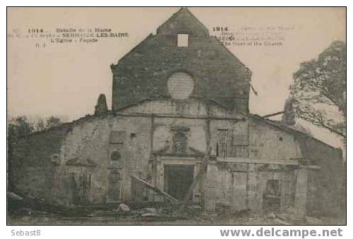 BATAILLE DE LA MARNE SERMAIZE LES BAINS FACADE DE L'EGLISE - Sermaize-les-Bains