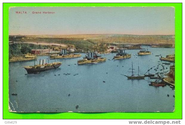 MALTA - GRAND HARBOUR - ANIMATED WITH WAR SHIPS - - Malte