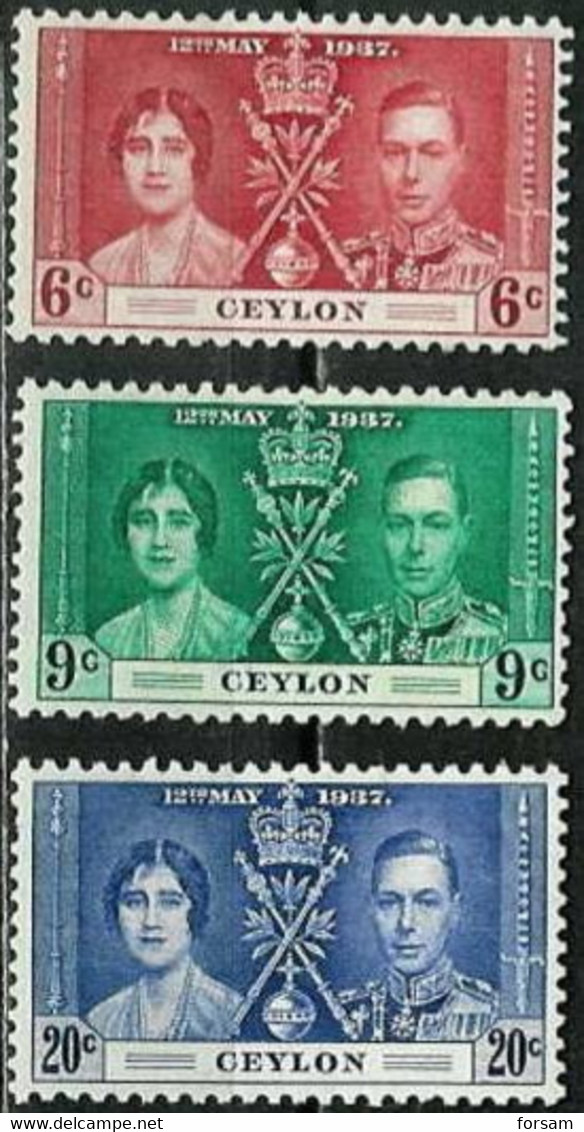 CEYLON..1937..Michel # 227-229...MLH...MiCV - 7.50 Euro. - Ceylon (...-1947)