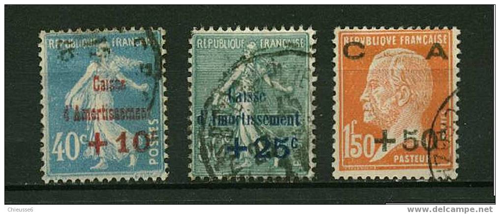France Oblit N° 246 à 248 - CA - 1927-31 Caisse D'Amortissement