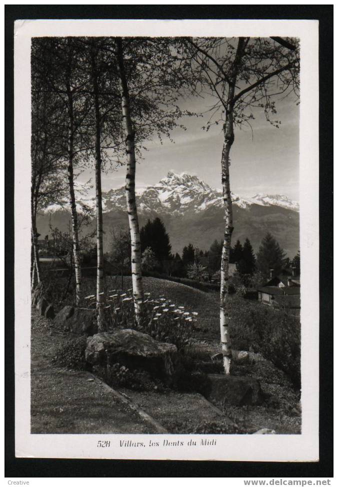 VILLARS LES DENTS DU MIDI *Edition Photo Kunz.Villars S/Ollon*+timbre 1955 - Ollon