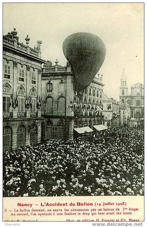 L'accident Du Ballon. Nancy, 14 Juillet 1908 - Montgolfières