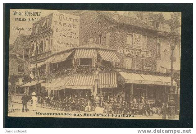 Garches - Café Restaurant De La Station - Hôtel Des Touristes - Maison Bousquet ( Animée) - Garches