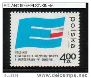 POLAND 1975 EUROPEAN SAFETY & CO-OPERATION CONFERENCE IN HELSINKI FINLAND NHM Flag Peace From War & Aggression - Ongebruikt