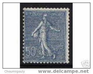 FRANCE 1921-22 Y&T 161 "TYPE SEMEUSE LIGNEE"50 C BLEU" NEUF SANS CHARNIERE XX TTB - 1903-60 Sower - Ligned