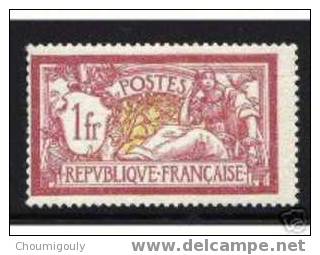 FRANCE 1900 Y&T 121 "TYPE MERSON 1 F LIE - DE - VIN" NEUF SANS CHARNIERE XX TTB - 1900-27 Merson