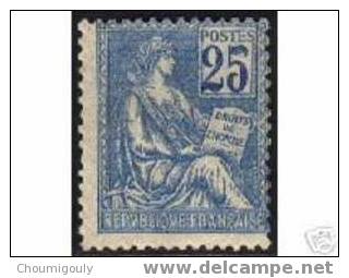 FRANCE 1900-01 Y&T 114 "TYPE MOUCHON 25c BLEU" NEUF SANS CHARNIERE XX TTB - Nuevos