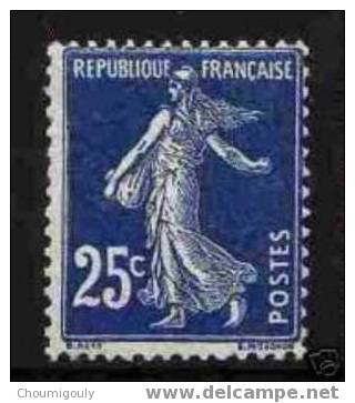 FRANCE 1907-20 Y&T 140 B "TYPE SEMEUSE 25 C BLEU - NOIR" NEUF SANS CHARNIERE XX TTB - Nuevos