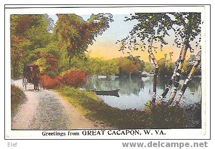 Greetings From GREAT CACAPON  ; W. Virginia ; Attelage Avec Cheval /Horse ;TB - Autres & Non Classés