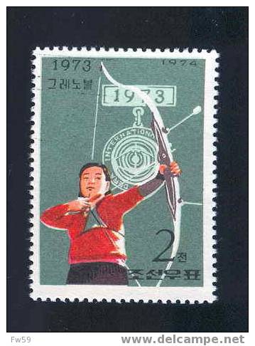 TIR A L ARC TIMBRE NEUF COREE 1974 - Archery