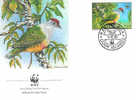 OISEAU MUSCIVORE DES ILES COOK ENVELOPPE PREMIER JOUR WWF COOK ISLAND 1989 DIFFERENT - Pappagalli & Tropicali