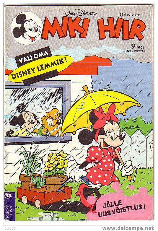 INTERESTING ESTONIA COMICS MAGAZINE - Walt Disney " MICKEY MOUSE " 1993/9 - Comics & Mangas (other Languages)