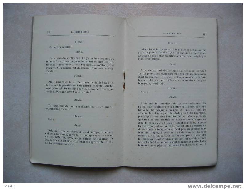 "La Distribution" De Jacques Rodolphe-Rousseau. Comédie En Un Acte. 61 Pages (11 Cm Sur 18). - Autores Franceses