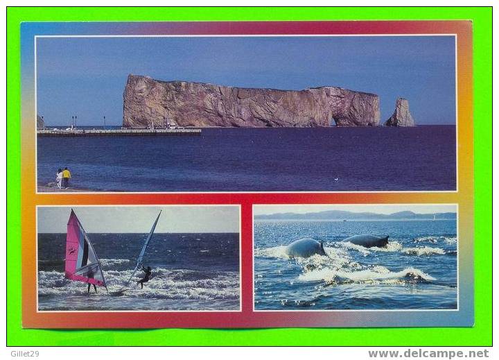 PERCÉ,QUÉBEC - LE ROCHER, LES BALEINES - 3 MULTIVUES - - Percé