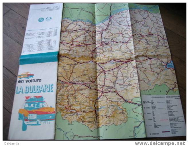 LA BULGARIE EN VOITURE. 1975. CARTE DELPIANTE - Maps/Atlas