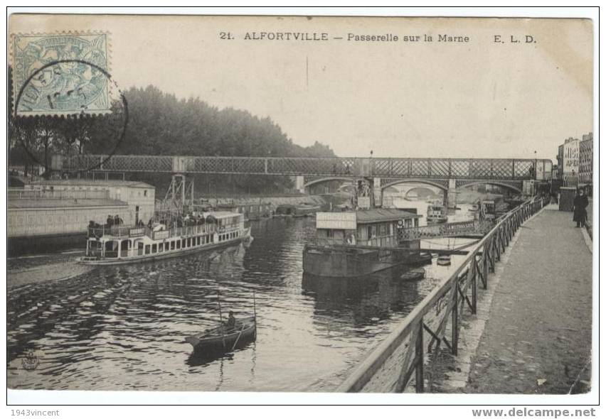 C426 - ALFORVILLE - Passerrelle Sur La Marne - 1906 - Animée - Belle CPA Trés Rare - - Alfortville