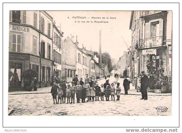 C.P.A PUTEAUX MONTEE DE LA GARE A LA RUE DE LA REPUBLIQUE - Puteaux