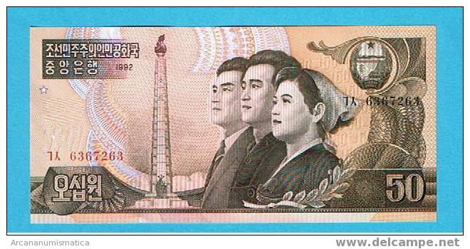 Corea Del Norte 50 Won 1992-98 Km42 Sc   DL-4067 - Corea Del Nord