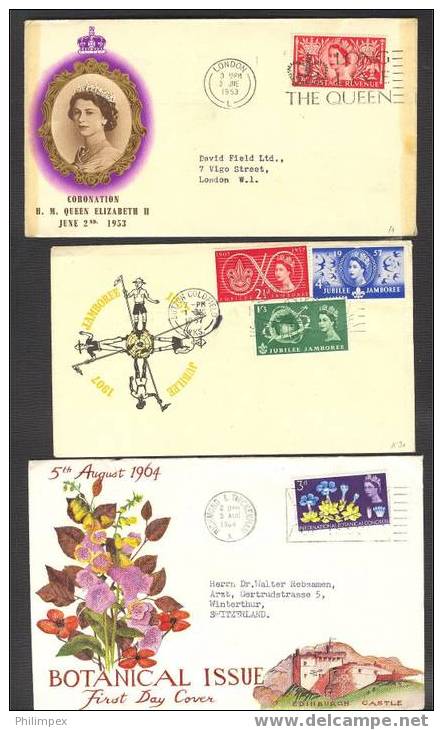 GREAT BRITAIN GROUP COVERS/FDCs + 2 SETS - 1952-1971 Dezimalausgaben (Vorläufer)