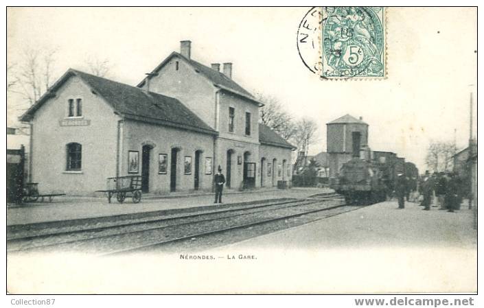 18 - CHER - NERONDES - GARE - LOCOMOTIVE - TRAIN - CHEMIN De FER - TRAMWAY - LIGNE De L´INDRE (36) - VOYAGEE 1903 - Henrichemont