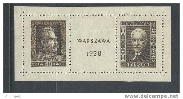 POLAND, STRIP FROM THE FIRST SHEETLET, STAMPS NEVER HINGED **! - Blocs & Feuillets