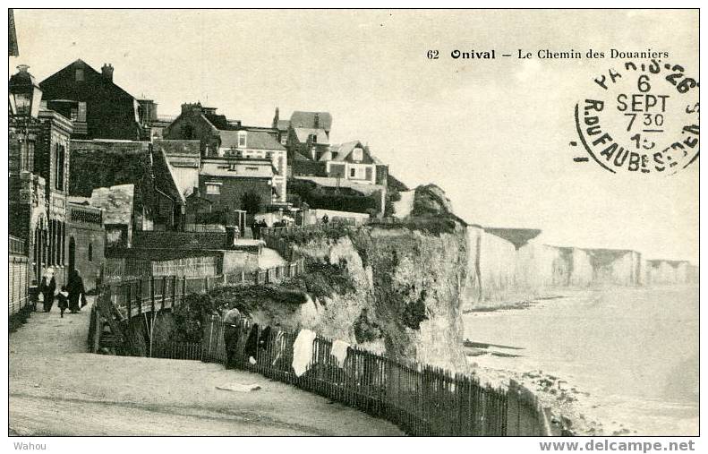 ONIVAL   -   Le Chemin Des Douaniers    (carte Noir Et Blanc Ayant Voyagé En 1915) - Onival