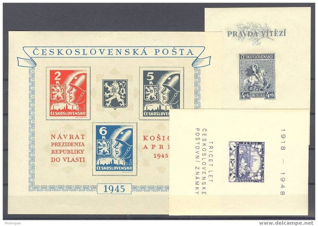 CZECHOSLOVAKIA 8 SHEETLETS 1937-82, NEVER HINGED / USED - Collections, Lots & Séries